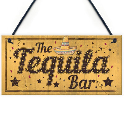 Red Ocean Shabby Chic The Tequila Bar Garden Home Bar Shed Pub Man Cave Plaque Friendship Gifts - image 1
