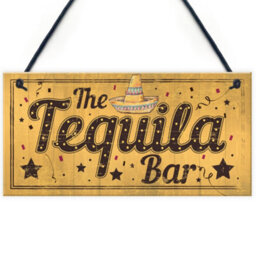 Red Ocean Shabby Chic The Tequila Bar Garden Home Bar Shed Pub Man Cave Plaque Friendship Gifts - thumbnail 1