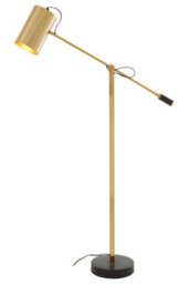 Orsina Sleek Gold Floor Lamp With Black Detail, Small Base Standing Light For Desk Or Home Office - thumbnail 2