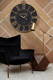 Orsina Sleek Gold Floor Lamp With Black Detail, Small Base Standing Light For Desk Or Home Office - thumbnail 3