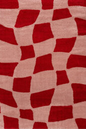 The Rugs Joli Red And Pink Chequered Rug Soft Dense Pile Easy To Clean And Pet Friendly For Living Rooms And Bedrooms - thumbnail 2