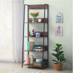 Timber Art Design Abbey Rustic Industrial Filling Cabinet Bookcase 4 Tier Shelving - thumbnail 5