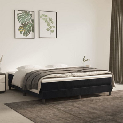 Berkfield Box Spring Bed Frame Black 180X200 Cm 6Ft Super King Velvet - image 1