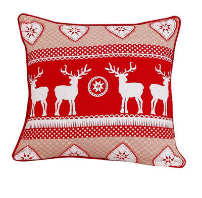 ARLinens Christmas Cushion Cover 100%cotton Festival Theme Reversible Design Cushion Cases Pack Of 2