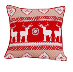ARLinens Christmas Cushion Cover 100%cotton Festival Theme Reversible Design Cushion Cases Pack Of 2