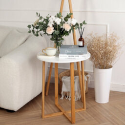 Froppi™ Bamboo Side Table Modern Nightstand Round Side End Accent Coffee Table For Living Room Bedroom Balcony Office D40 H48.5 Cm - thumbnail 9