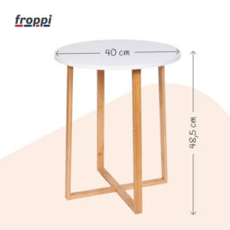 Froppi™ Bamboo Side Table Modern Nightstand Round Side End Accent Coffee Table For Living Room Bedroom Balcony Office D40 H48.5 Cm - thumbnail 2