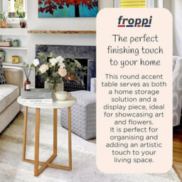 Froppi™ Bamboo Side Table Modern Nightstand Round Side End Accent Coffee Table For Living Room Bedroom Balcony Office D40 H48.5 Cm - thumbnail 3