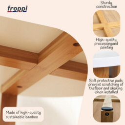 Froppi™ Bamboo Side Table Modern Nightstand Round Side End Accent Coffee Table For Living Room Bedroom Balcony Office D40 H48.5 Cm - thumbnail 5