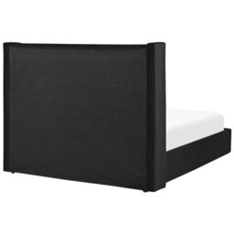 Beliani Ottoman Bed Velvet Lubbon 180 X 200 Cm (Eu Super King) Black - thumbnail 7