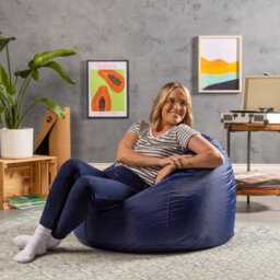 icon Adult Classic Beanbag Outdoor Waterproof Bean Bags Ready Filled - Navy Blue - thumbnail 4