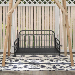 Costway 2-Person Patio Wicker Swing Chair Hanging Outdoor Swing Bench W/cushions - thumbnail 4
