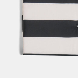 Ohs 2 X Stripe Garden Seat Pad Outdoor High Back Chair Cushion - Black/cream - thumbnail 5
