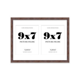 16X12 Inch 2 Opening Photo Collage Frame, Display Two 9X7 Inch Photos, Multi Aperture Family Picture Frame, Walnut - thumbnail 2