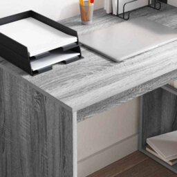Berkfield Modern Writing Desk Grey Sonoma Engineered Wood, Laminate Medium - thumbnail 4