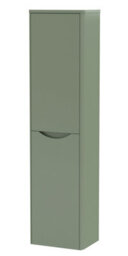 Balterley Dunwood Modern Bathroom 1 Soft Close Door Wall Hung Tall Cabinet, Satin Green, 356mm