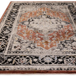 Terracotta Luxurious Traditional Bordered Easy To Clean Rug For Living Room Bedroom & Dining Room-160Cm X 240Cm - thumbnail 3