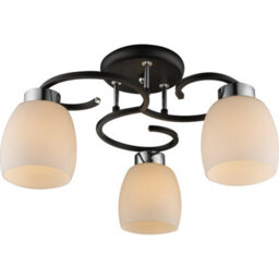 Luminosa Lighting Luminosa Pessoa Iv Multi Arm Semi Flush Ceiling Lamp Black Opal Glass Shade 3X E27 - thumbnail 2