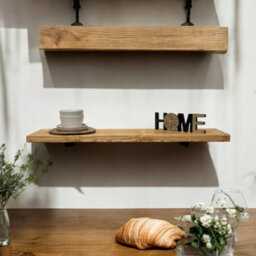 MKGT Rustic Breakfast Bar 30Cm Kitchen Shelf Coffee Pub Table (Rustic Pine, 130Cm Long) - thumbnail 8
