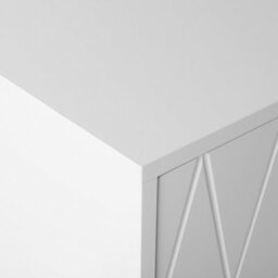 Beliani White 2-Door Sideboard Cabinet - Modern Minimalist Storage With Black Metal Legs And Gold Accent - thumbnail 9