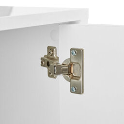 Beliani White 2-Door Sideboard Cabinet - Modern Minimalist Storage With Black Metal Legs And Gold Accent - thumbnail 8