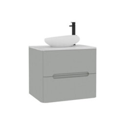 Royal Bathrooms Venice 600mm Dove Grey Wall Mounted Bathroom Countertop Vanity Unit 2 Drawer With Nova Basin - thumbnail 7