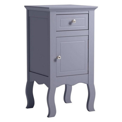 Grey Bedroom Bedside Table Cabinet Wooden 1 Door 1 Drawer Nightstand Sofa Side Table - image 1