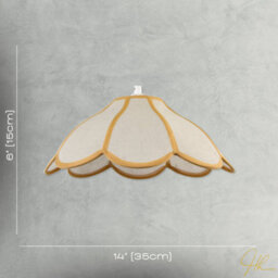 Happy Homewares Classic Natural Linen Pendant Ceiling Shade With Taupe Cotton Trim - thumbnail 7