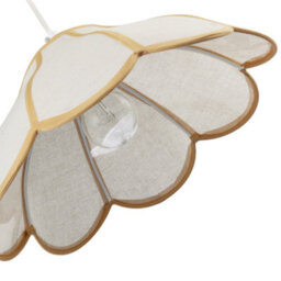 Happy Homewares Classic Natural Linen Pendant Ceiling Shade With Taupe Cotton Trim - thumbnail 4