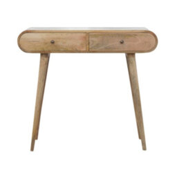 Wyld Haus Florence Oval 2-Drawer Natural Mango Wood Console Table - thumbnail 2