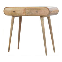 Wyld Haus Florence Oval 2-Drawer Natural Mango Wood Console Table - thumbnail 4