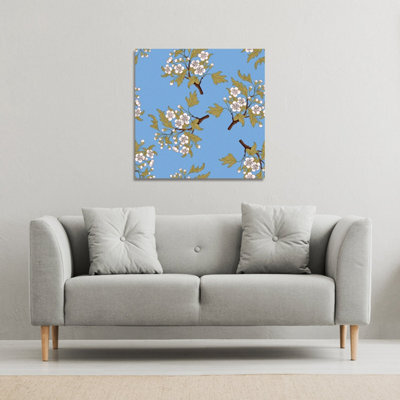 Andrew Lee Orchid Branches On Blue (Canvas Print) / 101 X 101 X 4Cm - image 1
