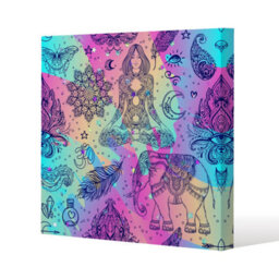 Andrew Lee Orchid Branches On Blue (Canvas Print) / 101 X 101 X 4Cm - thumbnail 4