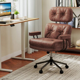 Adjustable Upholstered Executive Chair Rolling Swivel Task Chair - thumbnail 3