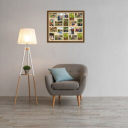 AK Frames 80X70Cm Dark Oak Modern Multi Photo Frame With Ivory Mount - Holds 20 Apertures (18X) 6X4, (2X) 4X4 Photos - thumbnail 3
