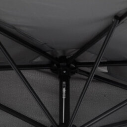 Outsunny 3(M) Half Round Parasol Garden Sun Umbrella Metal W/ Crank Grey - thumbnail 8
