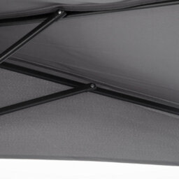 Outsunny 3(M) Half Round Parasol Garden Sun Umbrella Metal W/ Crank Grey - thumbnail 9