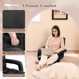 Floor Sofa Bed With Ergonomic Armrests, 150Kg Leisure Chair - thumbnail 3