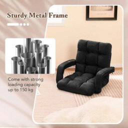 Floor Sofa Bed With Ergonomic Armrests, 150Kg Leisure Chair - thumbnail 4
