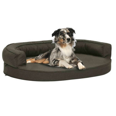 Walplus Ergonomic Dog Bed Mattress 75X53 Cm Linen Look Dark Grey - image 1
