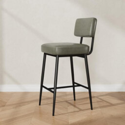 2Pack Counter Height Bar Stool Faux Leather Upholstered Barstool - thumbnail 2