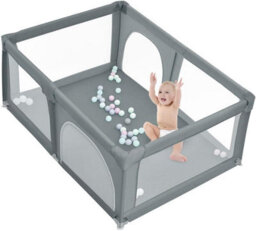 Dyzi Large Baby Playpen Portable Play Yard Safety Gate Grey 150 X 180Cm - thumbnail 6