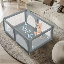 Dyzi Large Baby Playpen Portable Play Yard Safety Gate Grey 150 X 180Cm - thumbnail 2