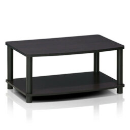 Walplus Furinno 13191Dwn Turn-N-Tube No Tools 2-Tier Elevated Tv Stands, Dark Walnut - thumbnail 2