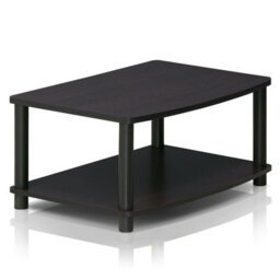 Walplus Furinno 13191Dwn Turn-N-Tube No Tools 2-Tier Elevated Tv Stands, Dark Walnut - thumbnail 4