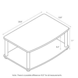 Walplus Furinno 13191Dwn Turn-N-Tube No Tools 2-Tier Elevated Tv Stands, Dark Walnut - thumbnail 3