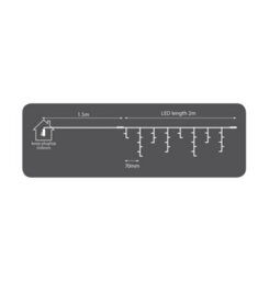 Lyyt-Connect 2M 100 Warm White Led Connectable Outdoor Icicle Lights - thumbnail 3