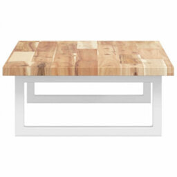 Berkfield Basin Shelf Wall Mounted Steel And Solid Wood Acacia - thumbnail 5