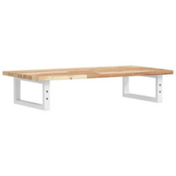 Berkfield Basin Shelf Wall Mounted Steel And Solid Wood Acacia - thumbnail 6