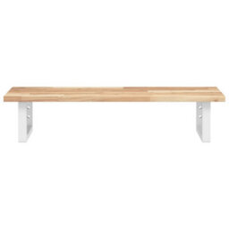 Berkfield Basin Shelf Wall Mounted Steel And Solid Wood Acacia - thumbnail 4